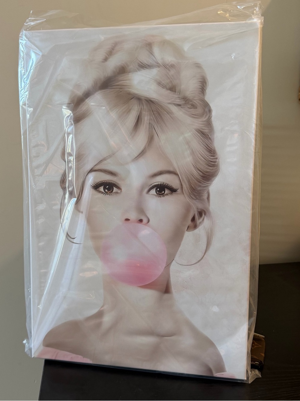 Brigitte Bardot Pink Bubble Gum Canvas Wall Art